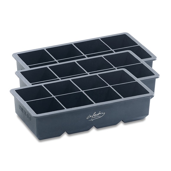 infactory XXXL-Eiswürfelform für 8 Eiswürfel, 5x5x5cm, 3er-Set je 1 Liter