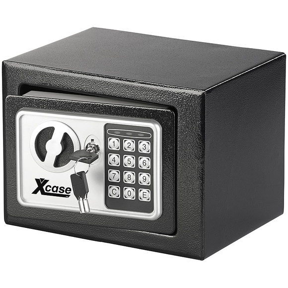 Xcase Stahlsafe mit digitalem Code-Schloss und 2 Tresor-Schlüsseln, 5 Liter