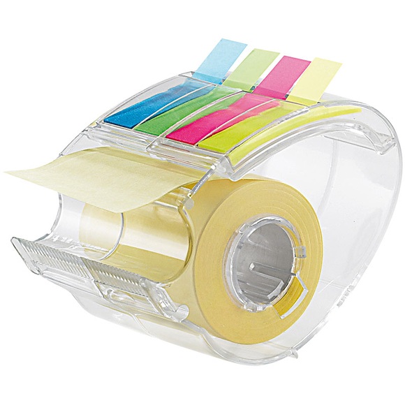 Haftnotizen-Spender inklusive 10m Rolle & 80 Index-Haftstreifen / Haftnotizen