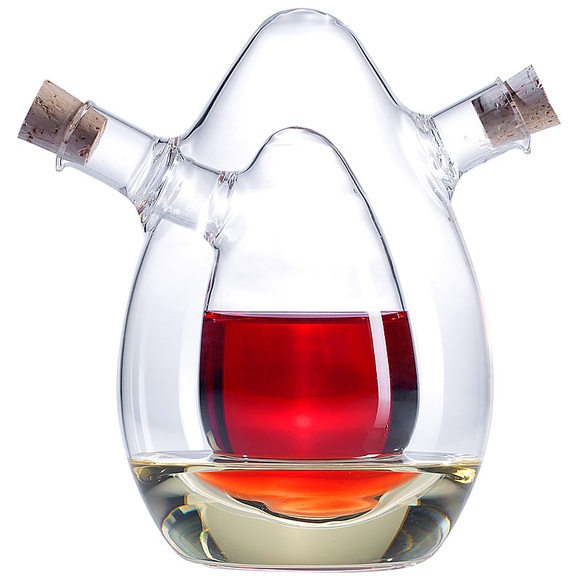 Rosenstein & Söhne 2in1-Essig- und Öl-Spender aus Glas