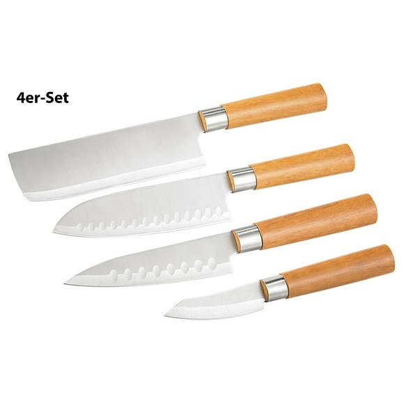 TokioKitchenWare 4-teiliges Küchen-Messerset Edelstahl (PEARL Edition)