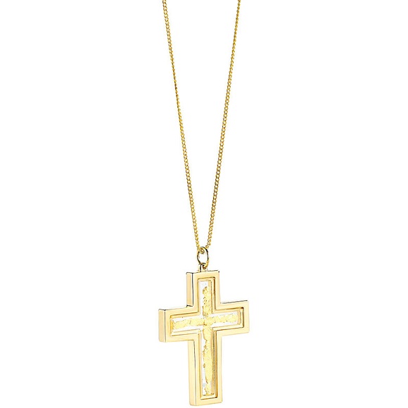 Halskette "Kreuz" mit 23 Karat Blattgold
