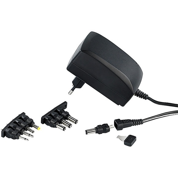 revolt Universal-Schaltnetzteil 2.250 mA, umschaltbar 3 - 12 Volt, 9 Adapter
