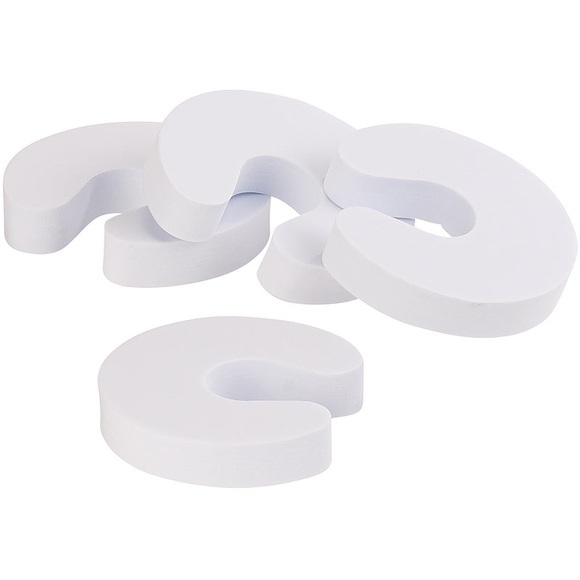 infactory 4er-Set Schaumstoff-Türstopper, Klemmschutz, weiss