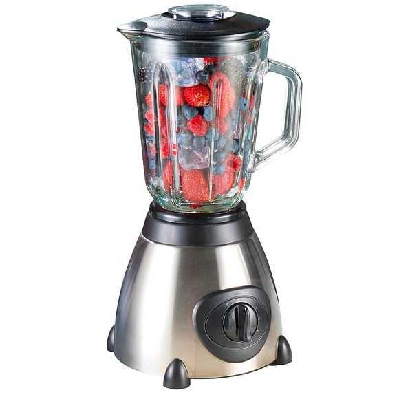 Rosenstein & Söhne Glas-Standmixer, 6 Edelstahl Klingen, 6 Modi, 600W, 1,5 l, Profi Clean