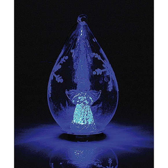 Lunartec Mundgeblasene LED-Glas-Ornamente in Tropfenform, 2er-Set