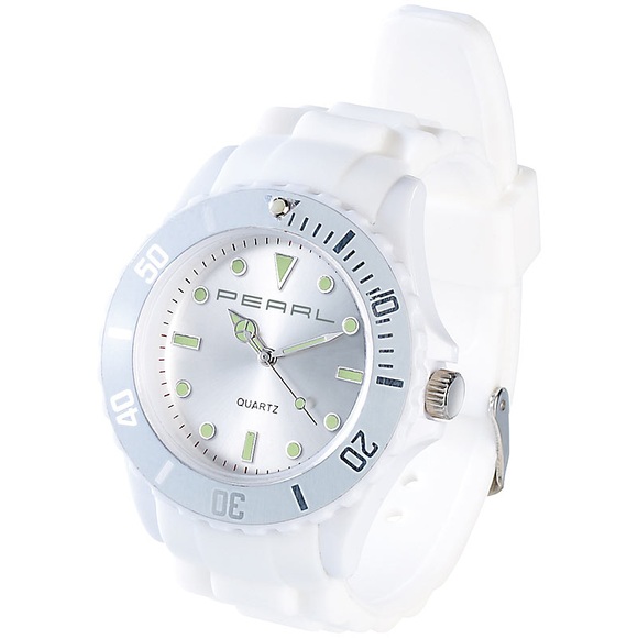 Pearl Silikon Armbanduhr weiss