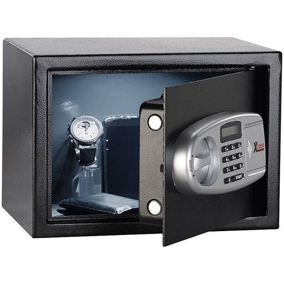 Stahlsafe mit digitalem Code-Schloss und LCD-Display, 16 Liter