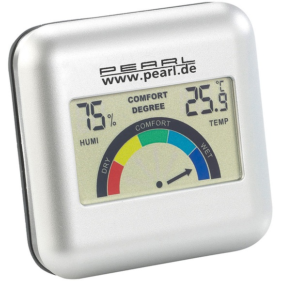 Pearl Digitales Hygrometer mit Thermometer mit grafischer Anzeige