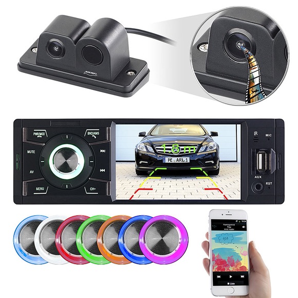 MP3-Autoradio mit TFT-Farbdisplay und Farb-Rückfahrkamera