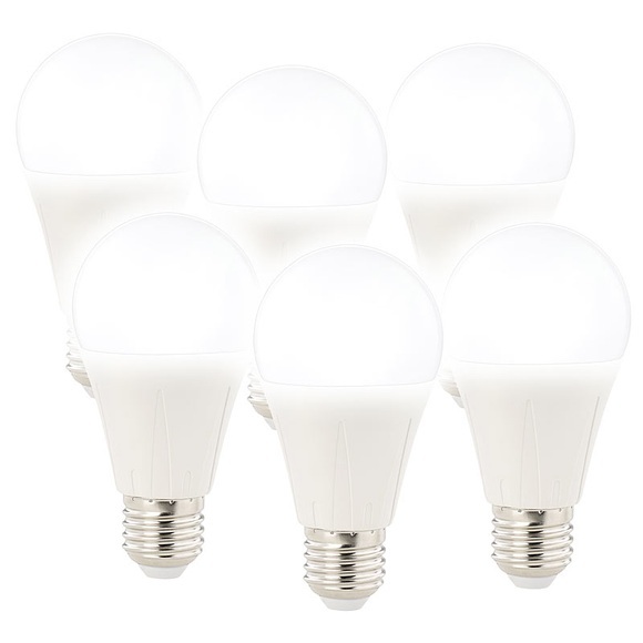 Luminea 6er-Set LED-Lampe E27, Klasse A+, 12 W, tageslichtweiss 6400K