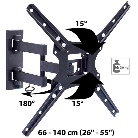 Schwenkbare TV-/Monitor-Wandhalterung, 66-140 cm (26