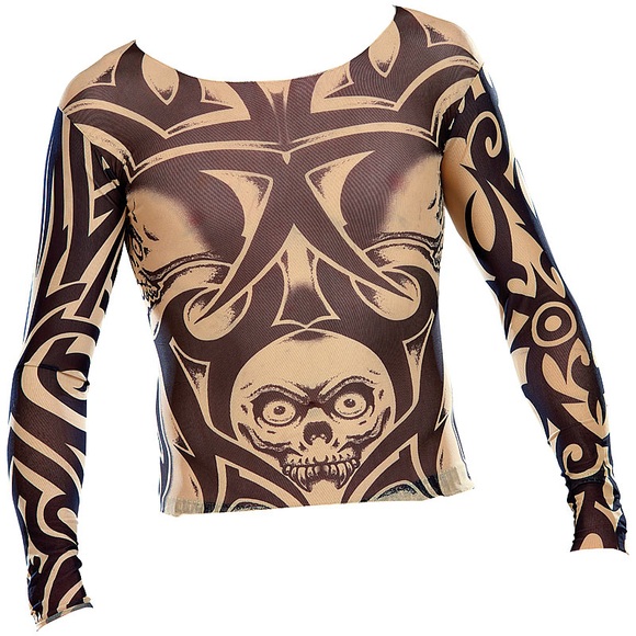 infactory Tattoo-Shirt "Skull", schwarz-weiss