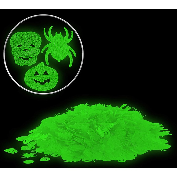 infactory Halloween-Konfetti in 3 Motiven, Glow-in-the-dark