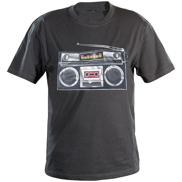 infactory Ghettoblaster-LED-T-Shirt mit Equalizer, Gr. S