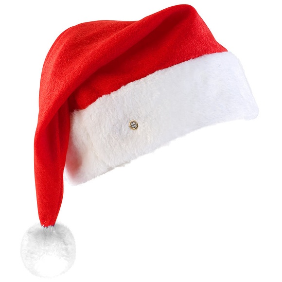 infactory LED-Nikolausmütze mit leuchtendem Bommel, weiss blinkend