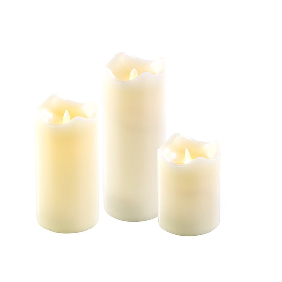 Britesta Echtwachskerzen mit beweglicher LED-Flamme, 3er-Set