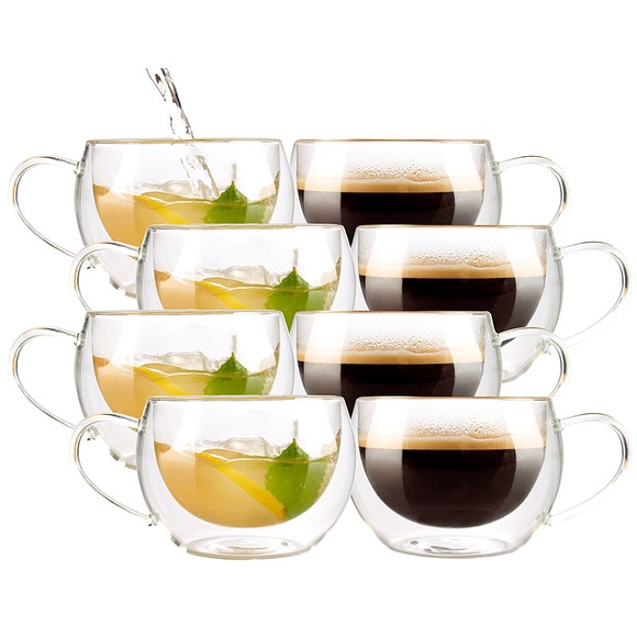 Cucina di Modena Doppelwandiges Kaffee- & Tee-Glas, 8er-Set