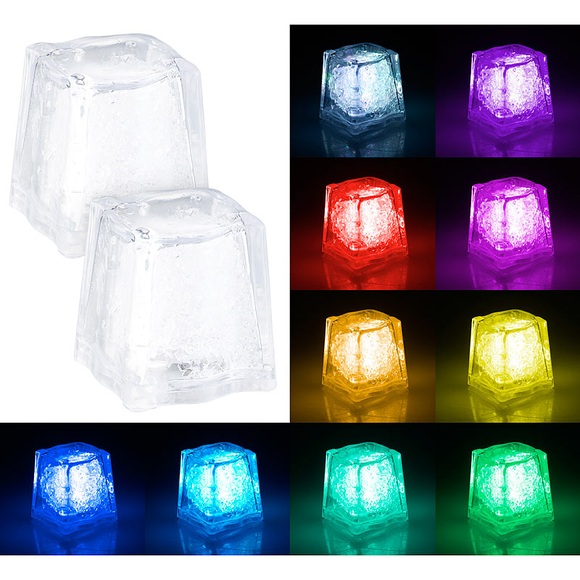 Lunartec 2er Pack Deko-Licht im Eiswürfel-Look mit RGB-Farbwechsel-LED