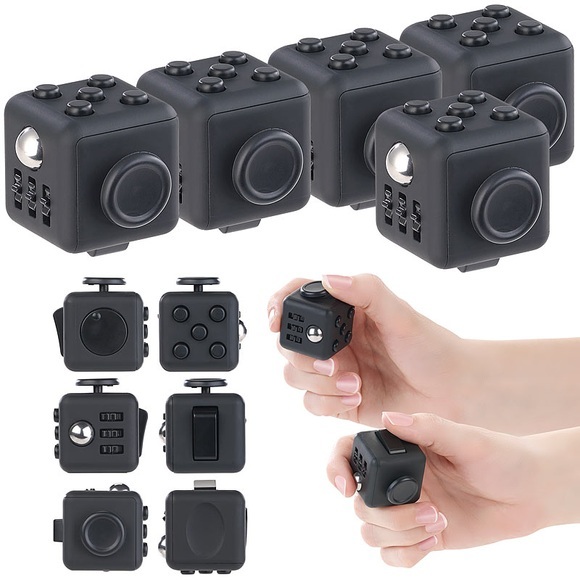 newgen medicals 5er-Set Anti-Stress-Würfel mit 6 Funktionen gegen Nervosität, Stress