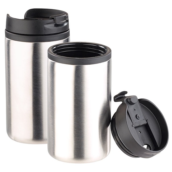 Rosenstein & Söhne 2er-Set doppelwandige Edelstahl-Isolierbecher, hält warm & kalt, 280ml