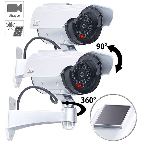 VisorTech 2er-Set Überwachungskamera-Attrappen mit Signal-LED