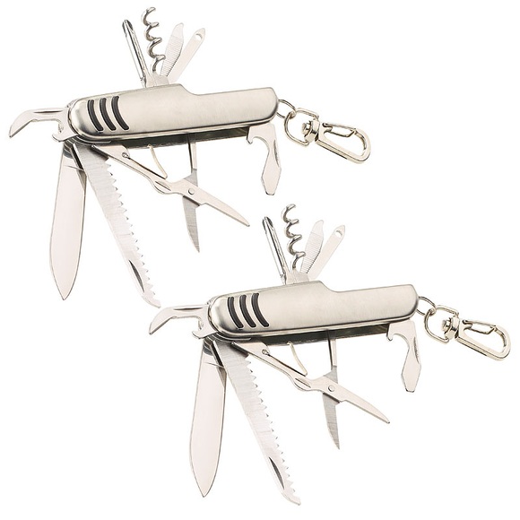 Pearl 2er-Set 11in1-Multifunktions-Taschenmesser aus Edelstahl