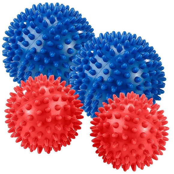 newgen medicals 2x 2 Massagebälle mit Noppen für Reflexzonenmassage, Ø9 & 7,5cm