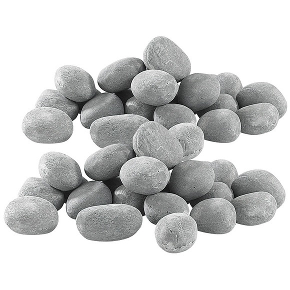 Carlo Milano 2er-Set Deko-Steine für Bio-Ethanol-Öfen, grau