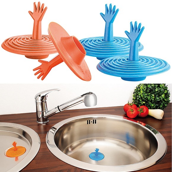 infactory 4er-Set lustige Abfluss-Stöpsel für Becken, Wanne & Co, aus Silikon