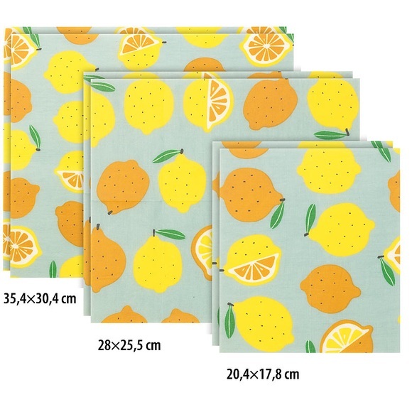 Rosenstein & Söhne 6er-Set Bienenwachspapier für Lebensmittel, 3 verschiedene Grössen