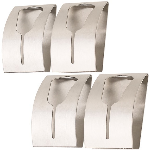 Carlo Milano 4er-Set Handtuchhalter aus rostfreiem Edelstahl, selbstklebend