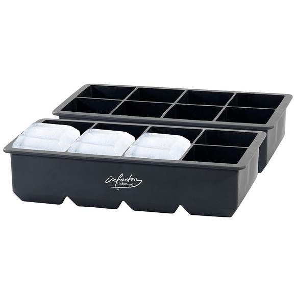 infactory 2er-Set XXXL-Eiswürfelformen für je 8 Eiswürfel, je 5x5x5cm