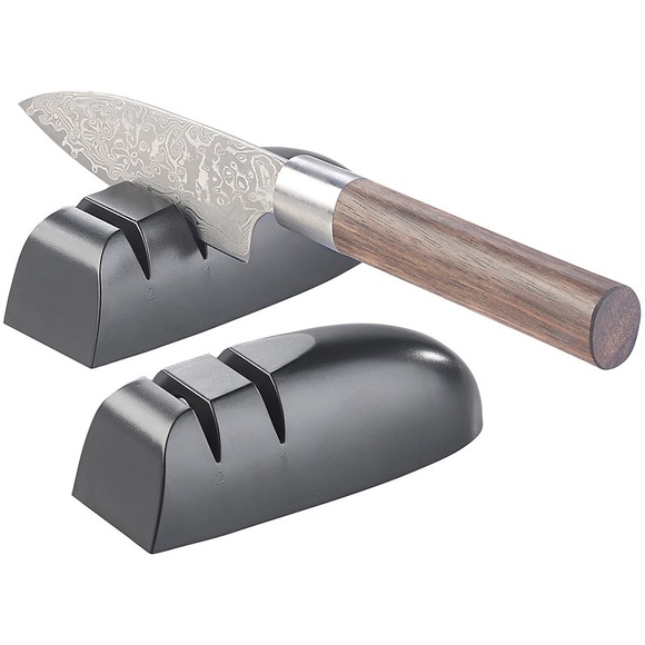 Rosenstein & Söhne 2er-Set Diamant-Hand-Messerschärfer für Stahl-& Keramik-Klingen