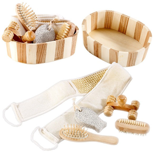 newgen medicals 2er-Set Badeset aus Naturmaterialien, je 6-teiliges