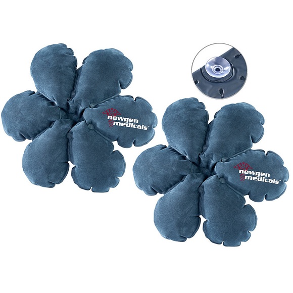 newgen medicals 2 aufblasbare Reisekissen in Blumenform mit integriertem Saugnapf