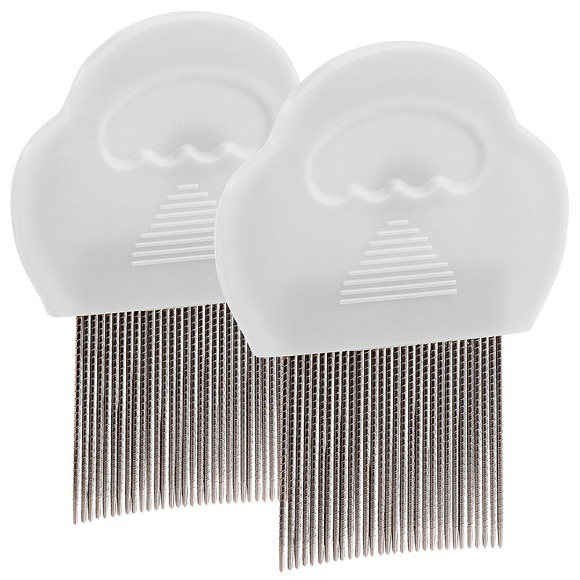 newgen medicals 2er-Set Läuse-, Nissen- & Flöhe-Kämme, 3,6 cm lange Metallzinken