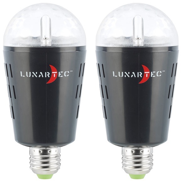 Lunartec 2er-Set Disco-LED-Lampen mit Sternenfunkel-Effekt & Soundsensor, E27