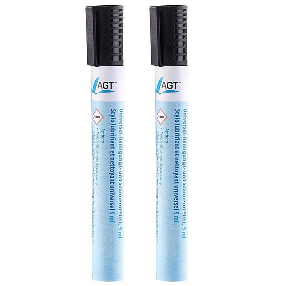 AGT 2er-Set Universal-Reinigungs- und Schmieröl-Stifte, je 9 ml