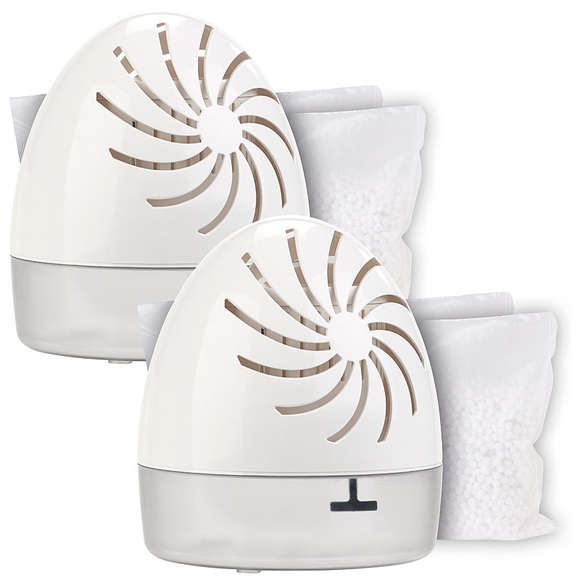 Sichler Haushaltsgeräte 2er-Set Raumentfeuchter m. 2 Granulat-Packs, bis 100 ml/Tag, bis 10 m²