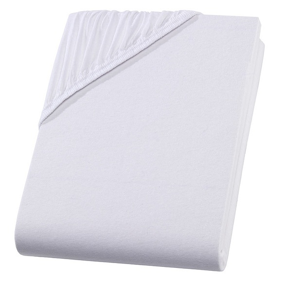 Einzelbett Qualitäts-Jersey Fixleintuch, weiss