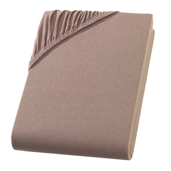 Einzelbett Qualitäts-Jersey Fixleintuch, nougat