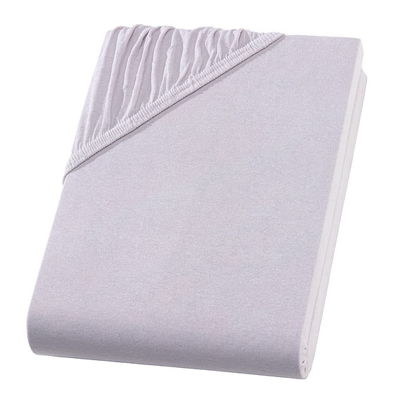 Einzelbett Qualitäts-Jersey Fixleintuch, silber