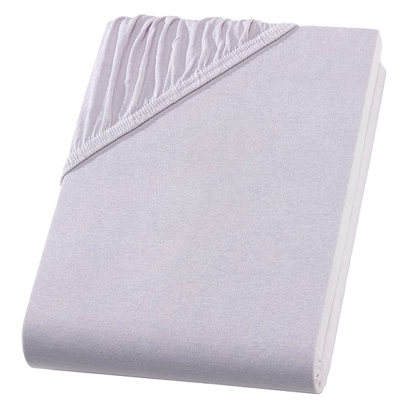 PREMIUM, Einzelbett Qualitäts-Jersey Fixleintuch, silber