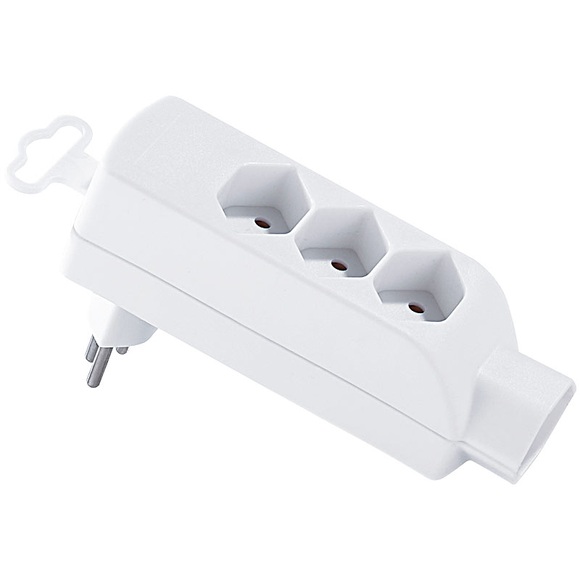 Steckdosenleiste 4-fach, Abzweigstecker drehbar, 4x Typ 13, 230 V