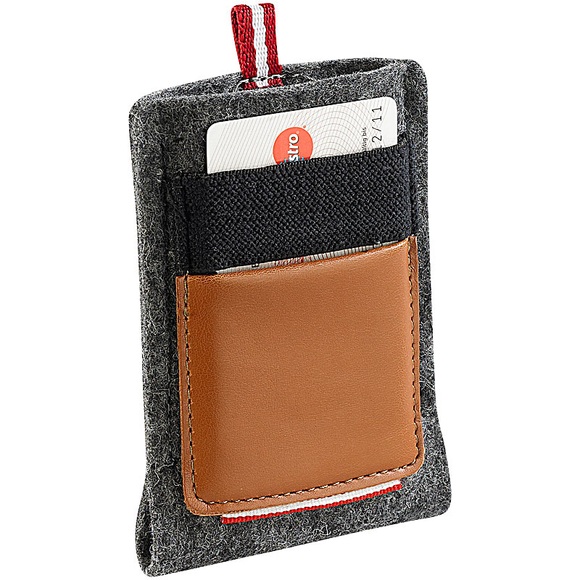 Xcase Hochwertige Filz-Tasche mit Aussentasche für Smartphones bis 3.5"