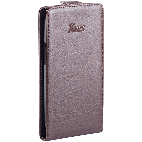 Xcase Stilvolle Klapp-Schutztasche für Samsung Galaxy S3, braun