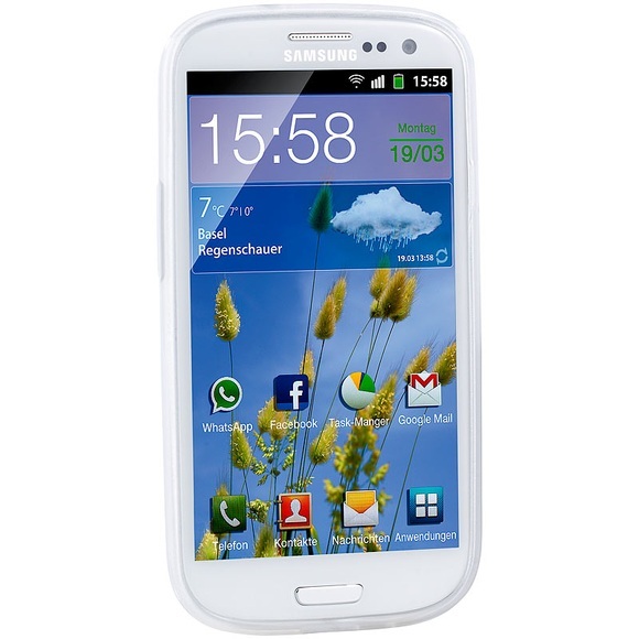 Pearl Silikon-Schutzhülle für Samsung Galaxy S3, weiss/transparent