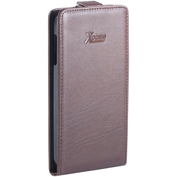 Xcase Stilvolle Klapp-Schutztasche für Samsung Galaxy S4, braun