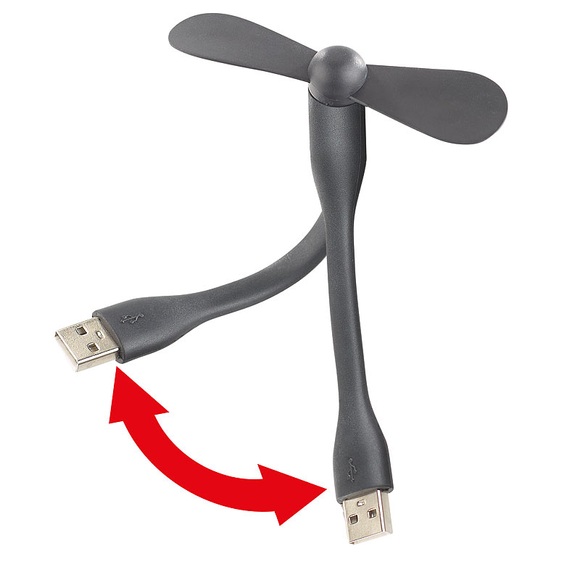 Callstel Flexibler USB-Ventilator für PC, Notebook, Laptop, Powerbank uvm.